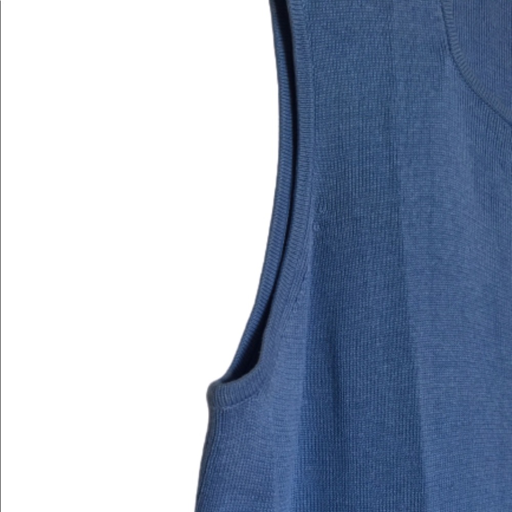 HILLARD & HANSON Beaded Trim Sweater Sleeveless Periwinkle Women’s Size Large - Picture 5 of 9